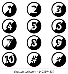 Number Center Aligned Inside Circle One To Ten Vector Art Illustration