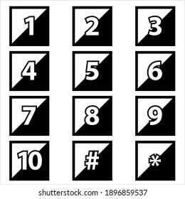 Number Center Aligned Inside Rectangle One To Ten Vector Art Illustration