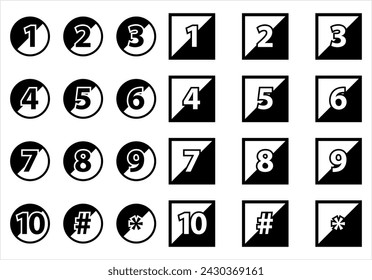 Number Center Aligned Inside Rectangle One To Ten Vector Art Illustration