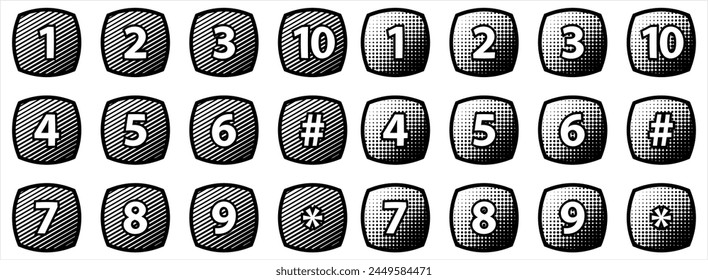 Number Center Aligned Inside Rectangle One To Ten Vector Art Illustration