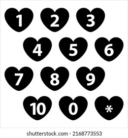 Number Center Aligned One To Ten Vector Art Illustration