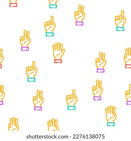 number character cute vector seamless pattern thin line illustration