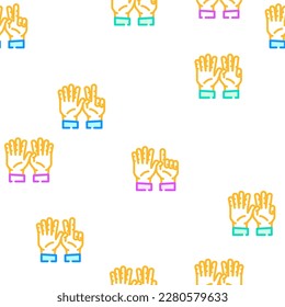 number character cute vector seamless pattern thin line illustration