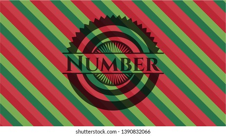 Number christmas colors emblem. Vector Illustration. Detailed.