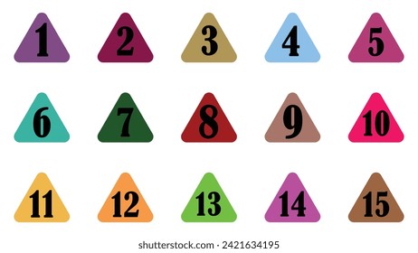 number circle icon set 1-15. calendar vector illustration. Eps file 9.