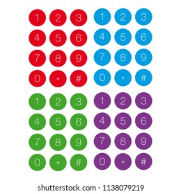 Number circle set button vector