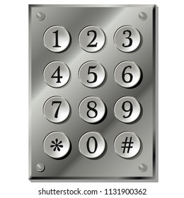Number code keyboard in vintage style. Vector illustration