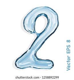 Recogida numérica de gotas transparentes de agua azul - 2. EPS vectorial 8