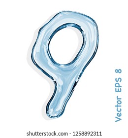 Recogida de números de gotas transparentes de agua azul - 9. EPS vectorial 8