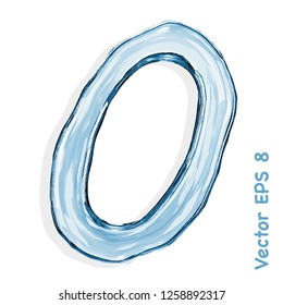 Recolha de números de gotículas transparentes e claras de água azulada - 0. Vetor EPS 8