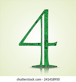 Number of Collection made of swirls - 4 Vector illustration