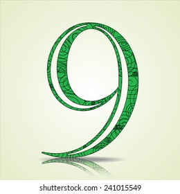 Number of Collection made of swirls - 9 Vector illustration