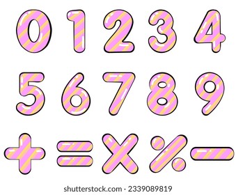 Number collection vector design. Colorful illustration.