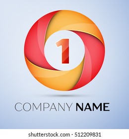 number colorful logo in the circle. Vector template for your design