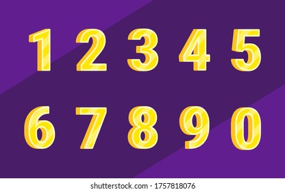 Number colorful set illustration vector in trendy style. suitable for many purposes.