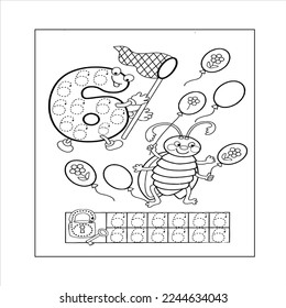 number coloring page 0,1,2,3,4,5,6,7,8,9,10 vector illustration.