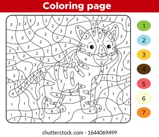 Number Coloring Page Children Cute Cartoon Stock Vector (Royalty Free ...