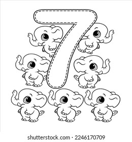 number coloring page for kids