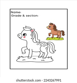 number coloring page vector illustration