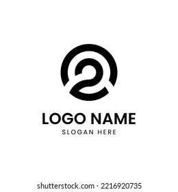 Combinación de números con vector de diseño de logotipo de letras C