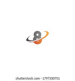 Number combine circle icon logo illustration