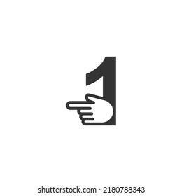 Número combinado con una plantilla de ilustración de icono del cursor de mano