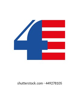 Number concept represented by four icon. isolated and flat illustration 