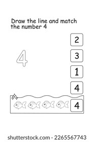 Number count and match worksheet for kids