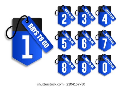 Number countdown label day to go sale promotion design collection