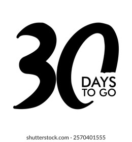 Number countdown set with 'days left' labels featuring a modern and bold design. Includes numbers 1, 7, 10, 20, 30, 40, 50, 60, 70, 80, 90, and 100 for versatile countdown needs. Ideal for project tim