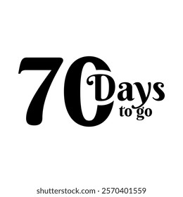 Number countdown set with 'days left' labels featuring a modern and bold design. Includes numbers 1, 7, 10, 20, 30, 40, 50, 60, 70, 80, 90, and 100 for versatile countdown needs. Ideal for project tim