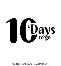 Number countdown set with 'days left' labels featuring a modern and bold design. Includes numbers 1, 7, 10, 20, 30, 40, 50, 60, 70, 80, 90, and 100 for versatile countdown needs. Ideal for project tim