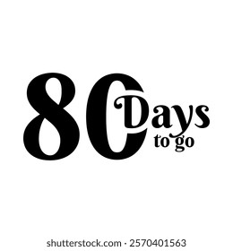 Number countdown set with 'days left' labels featuring a modern and bold design. Includes numbers 1, 7, 10, 20, 30, 40, 50, 60, 70, 80, 90, and 100 for versatile countdown needs. Ideal for project tim