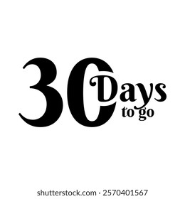 Number countdown set with 'days left' labels featuring a modern and bold design. Includes numbers 1, 7, 10, 20, 30, 40, 50, 60, 70, 80, 90, and 100 for versatile countdown needs. Ideal for project tim