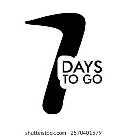 Number countdown set with 'days left' labels featuring a modern and bold design. Includes numbers 1, 7, 10, 20, 30, 40, 50, 60, 70, 80, 90, and 100 for versatile countdown needs. Ideal for project tim