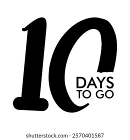 Number countdown set with 'days left' labels featuring a modern and bold design. Includes numbers 1, 7, 10, 20, 30, 40, 50, 60, 70, 80, 90, and 100 for versatile countdown needs. Ideal for project tim