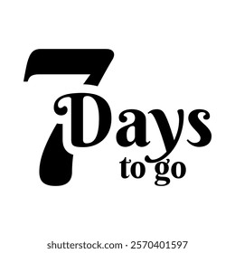 Number countdown set with 'days left' labels featuring a modern and bold design. Includes numbers 1, 7, 10, 20, 30, 40, 50, 60, 70, 80, 90, and 100 for versatile countdown needs. Ideal for project tim