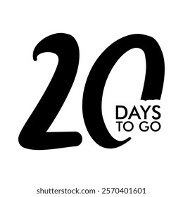 Number countdown set with 'days left' labels featuring a modern and bold design. Includes numbers 1, 7, 10, 20, 30, 40, 50, 60, 70, 80, 90, and 100 for versatile countdown needs. Ideal for project tim