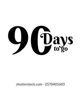 Number countdown set with 'days left' labels featuring a modern and bold design. Includes numbers 1, 7, 10, 20, 30, 40, 50, 60, 70, 80, 90, and 100 for versatile countdown needs. Ideal for project tim