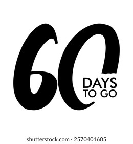 Number countdown set with 'days left' labels featuring a modern and bold design. Includes numbers 1, 7, 10, 20, 30, 40, 50, 60, 70, 80, 90, and 100 for versatile countdown needs. Ideal for project tim