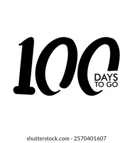 Number countdown set with 'days left' labels featuring a modern and bold design. Includes numbers 1, 7, 10, 20, 30, 40, 50, 60, 70, 80, 90, and 100 for versatile countdown needs. Ideal for project tim