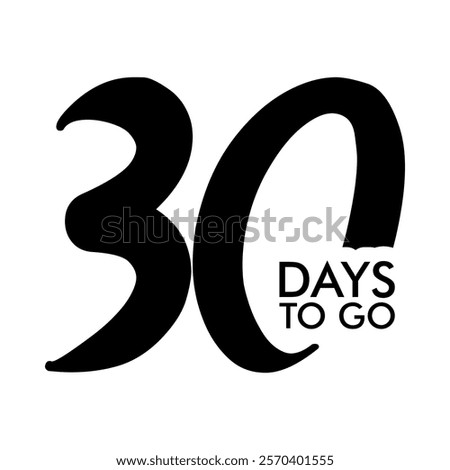 Number countdown set with 'days left' labels featuring a modern and bold design. Includes numbers 1, 7, 10, 20, 30, 40, 50, 60, 70, 80, 90, and 100 for versatile countdown needs. Ideal for project tim