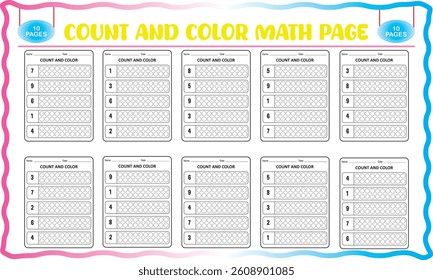 Number counting and color worksheet