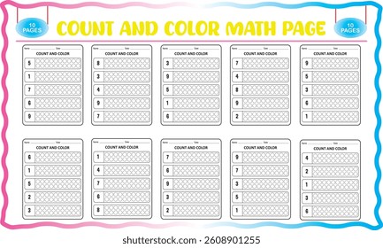 Number counting and color worksheet