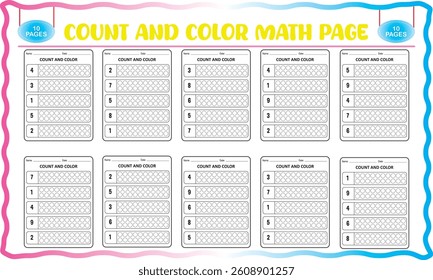 Number counting and color worksheet