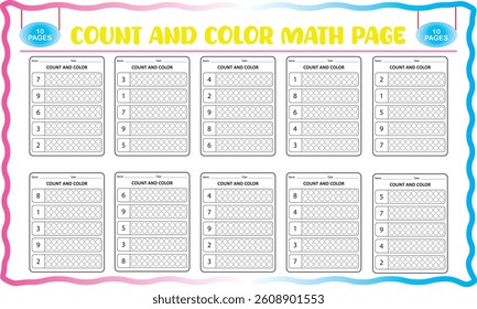 Number counting and color worksheet