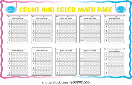 Number counting and color worksheet