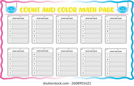 Number counting and color worksheet