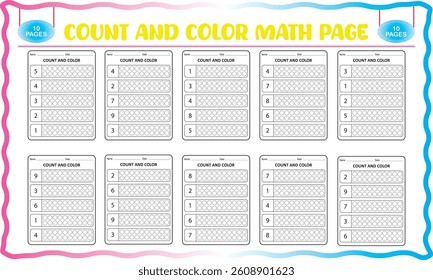 Number counting and color worksheet
