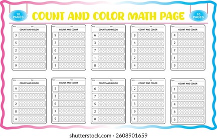 Number counting and color worksheet